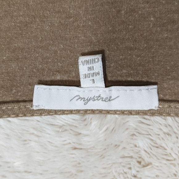 Mystree Taupe Long Sleeve Cowl Neck Women's Top - Picture 6 of 7